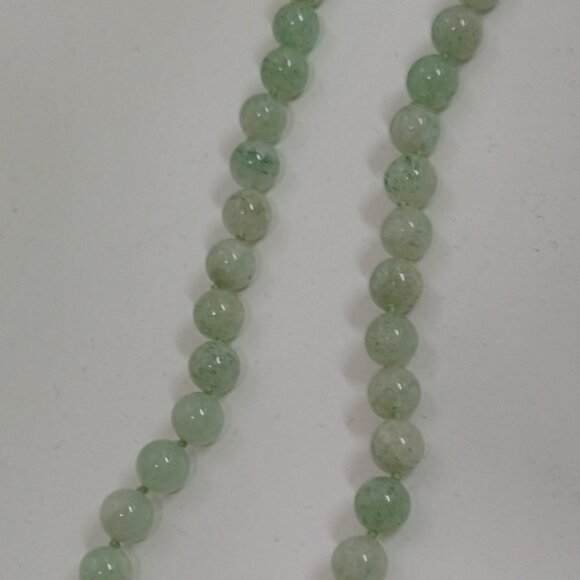 Green Aventurine Semi-Precious Bead Necklace with Sterling Silver Clasp, NWT - Picture 2 of 7